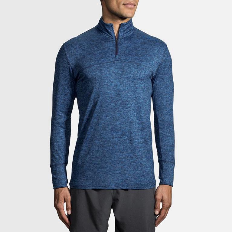 Brooks Dash Half Zip Israel - Men's Running Jackets - Blue (53687-AHQZ)